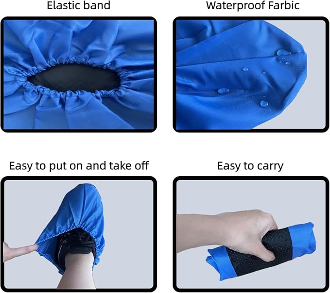 10 Pairs Washable Reusable Shoe Covers Light Weight Boot Covers Anti Slip Dustproof Booties For Indoor Household Office Laboratory (Royal Blue, Large)