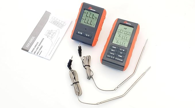 BBQ Dragon Instant Read Grill Thermometer - Wireless Meat Thermometer, Smoker Thermometer, 2 Probes, BBQ Temperature Probe, Meat Thermometer for Grill, Oven Safe