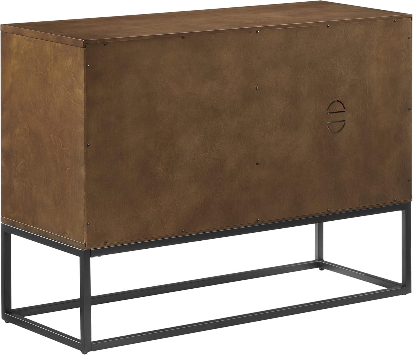 Crosley Furniture Byron Media Console and Record Player Stand with Storage for Vinyl Records, Brown/Black