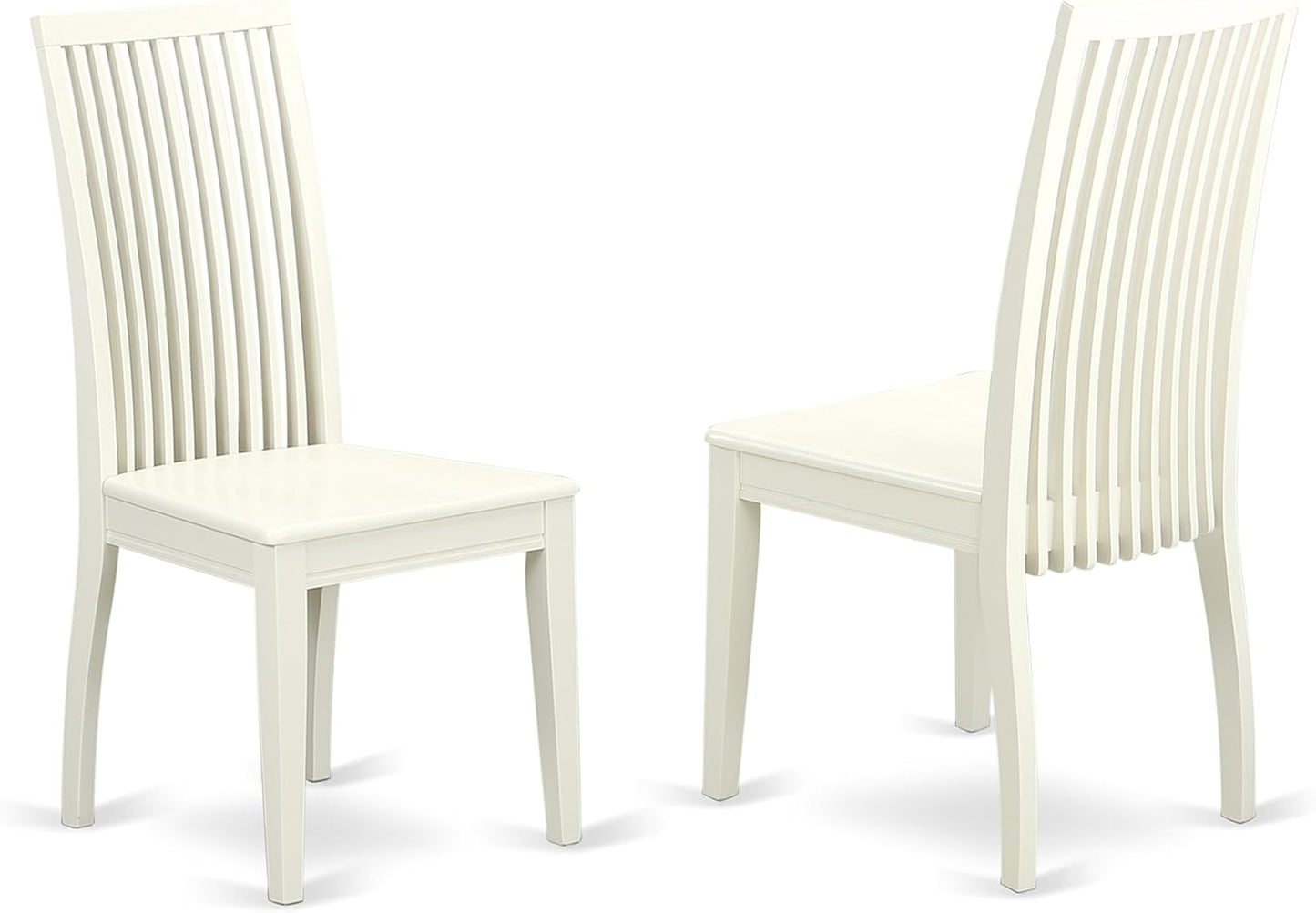 East West Furniture WEIP7-LWH-W 7 Piece Dining Table Set Consist of a Rectangle Dining Room Table with Butterfly Leaf and 6 Wooden Seat Chairs, 42x60 Inch, Linen White