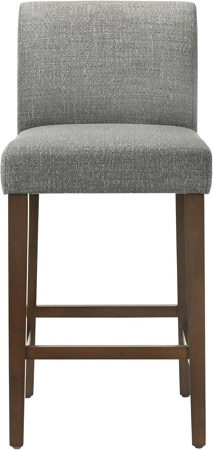 CHITA Counter Height Bar Stools Set of 3, 27" H Seat Height Upholstered Barstools, Fabric in Fog Grey