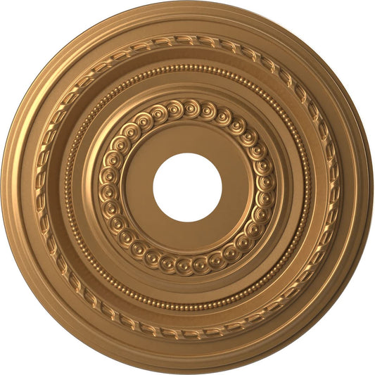 Ekena Millwork Cmp19Cobgl Cole Thermoformed Pvc Ceiling Medallion (Fits Canopies Up To 5 1/8), 19Od X 3 1/2Id X 1P, Bright Coat
