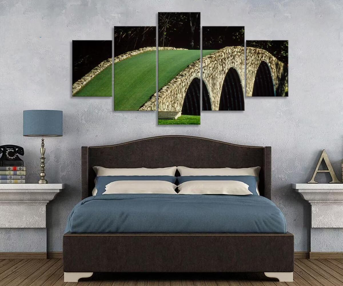 Famous Bridge at Augusta National Golf Course Wall Art for Living Room Bedroom Bathroom Home Decorations Augusta Golf Course Pictures Posters Framed Artwork Ready to Hang(60''W x 40''H)