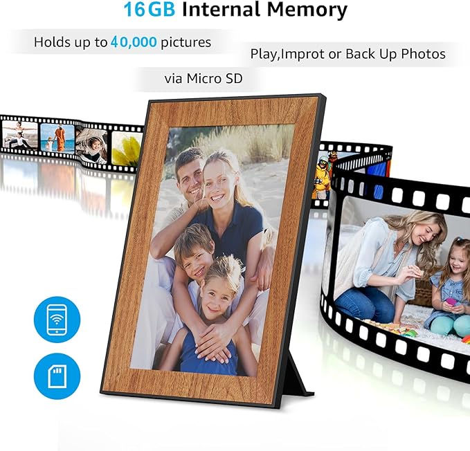 Frameo Digital Picture Frame,WiFi Digital Photo Frame with 10.1 Inch 1280x800 IPS Touchscreen,Auto-roating,Share Picture to Electronic Picture Frame Via Frameo App,Perfect Mother's Gift