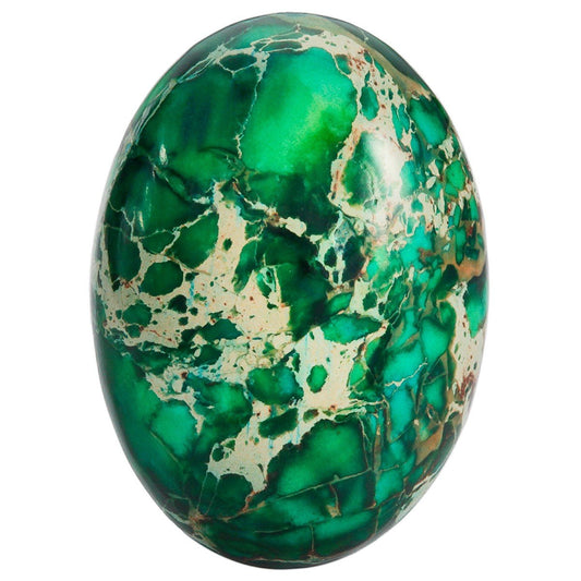 rockcloud 18x25mm Oval Cabochon Flatback Semi-precious Stones Sea Sediment Jasper for Jewelry Making Pack of 5