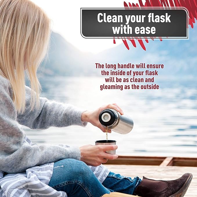 Konex 16 inch Long All-Round Bottle Cleaner Brush for Baby, Beer or Wine Bottles, Wine Glasses, Travel Mugs, Stanley Cups, and Camp Mugs. Long Bottle Brush (3 Pack)