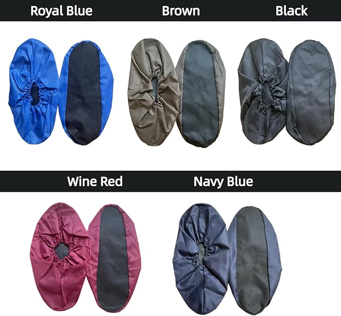 10 Pairs Washable Reusable Shoe Covers Light Weight Boot Covers Anti Slip Dustproof Booties For Indoor Household Office Laboratory (Multicolor, Large)