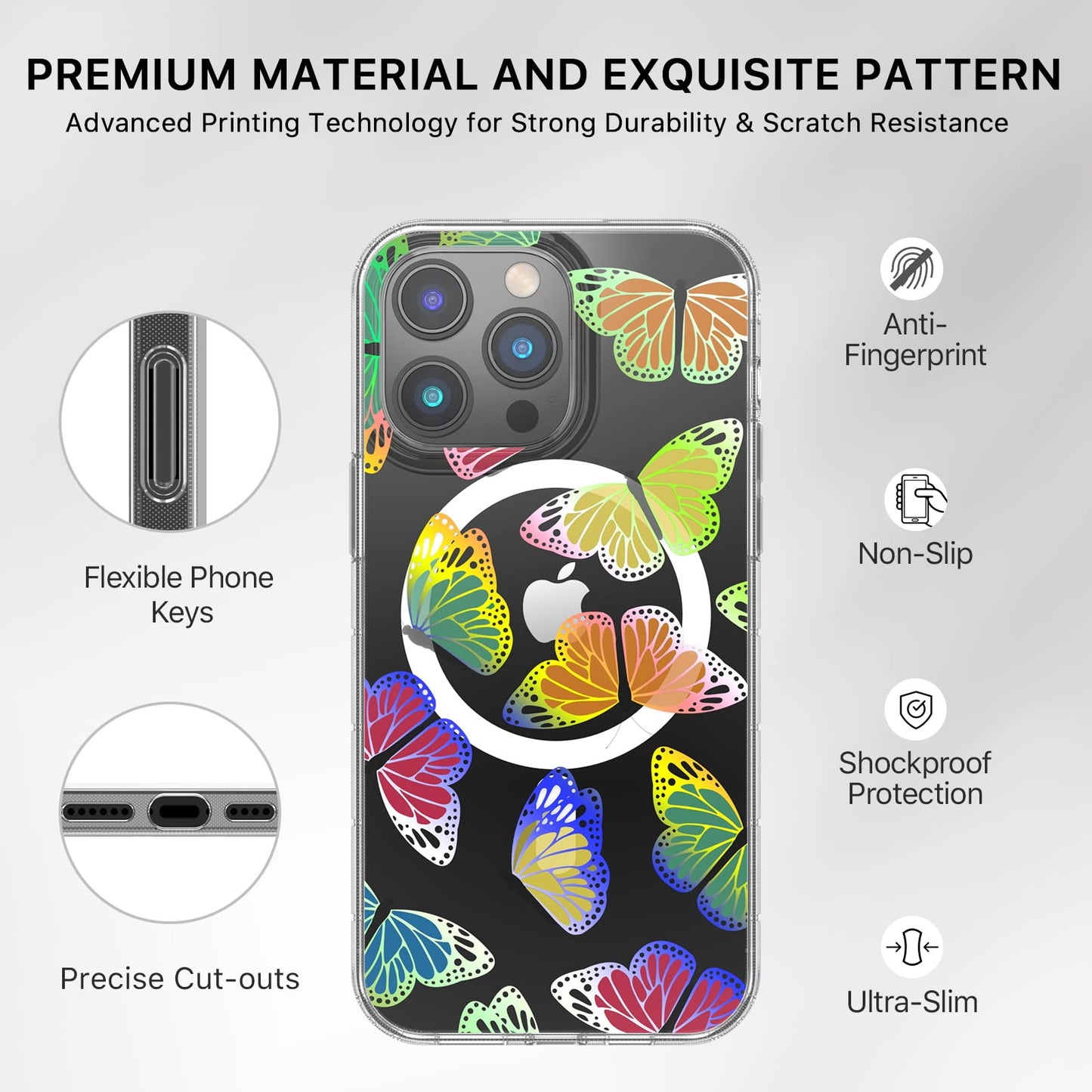 M Mybat Pro Magnetic Slim Clear Case For Iphone 14 Pro Case 6.1, Compatible With Magsafe, Cute Crystal Mood Series For Women G