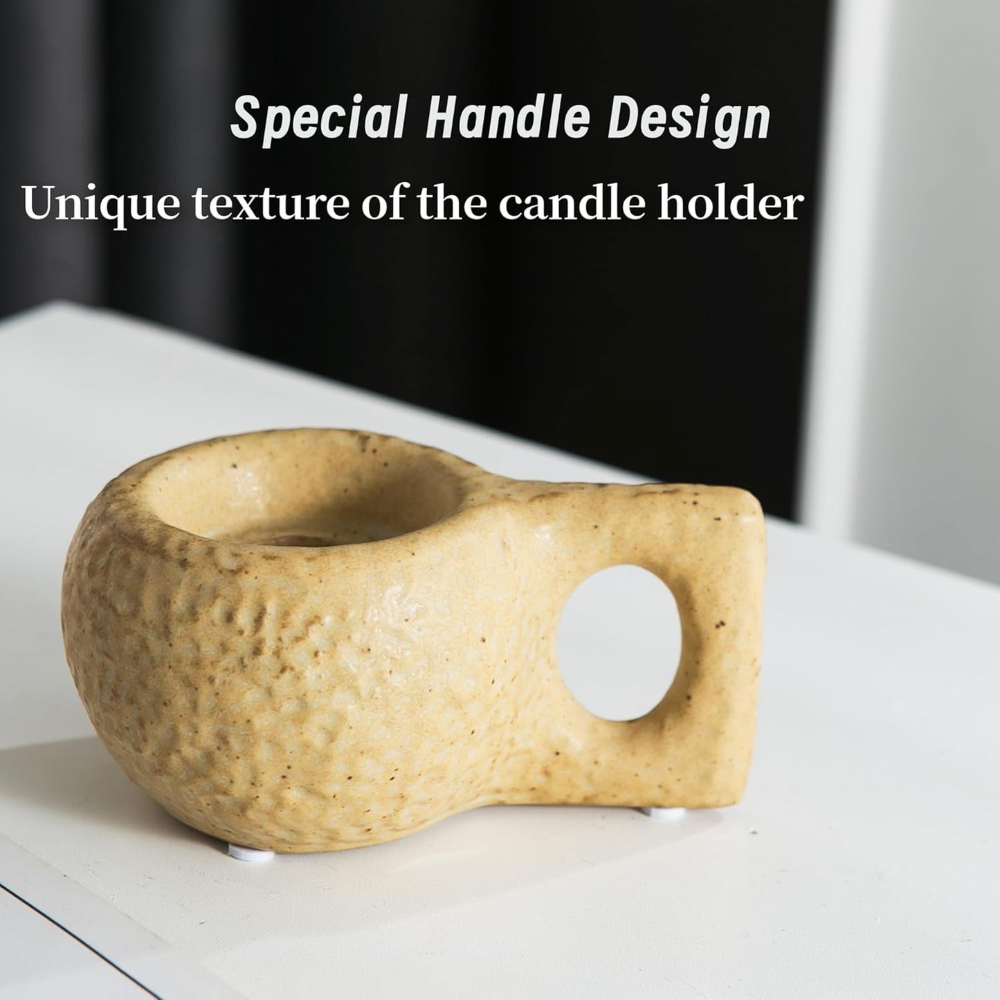 Candle Holder Ceramic Candlestick Holder, Candlelight Stand for Spell Candles, Taper Candles, and Incense, Halloween Christmas Dining Room Home Decoration Display