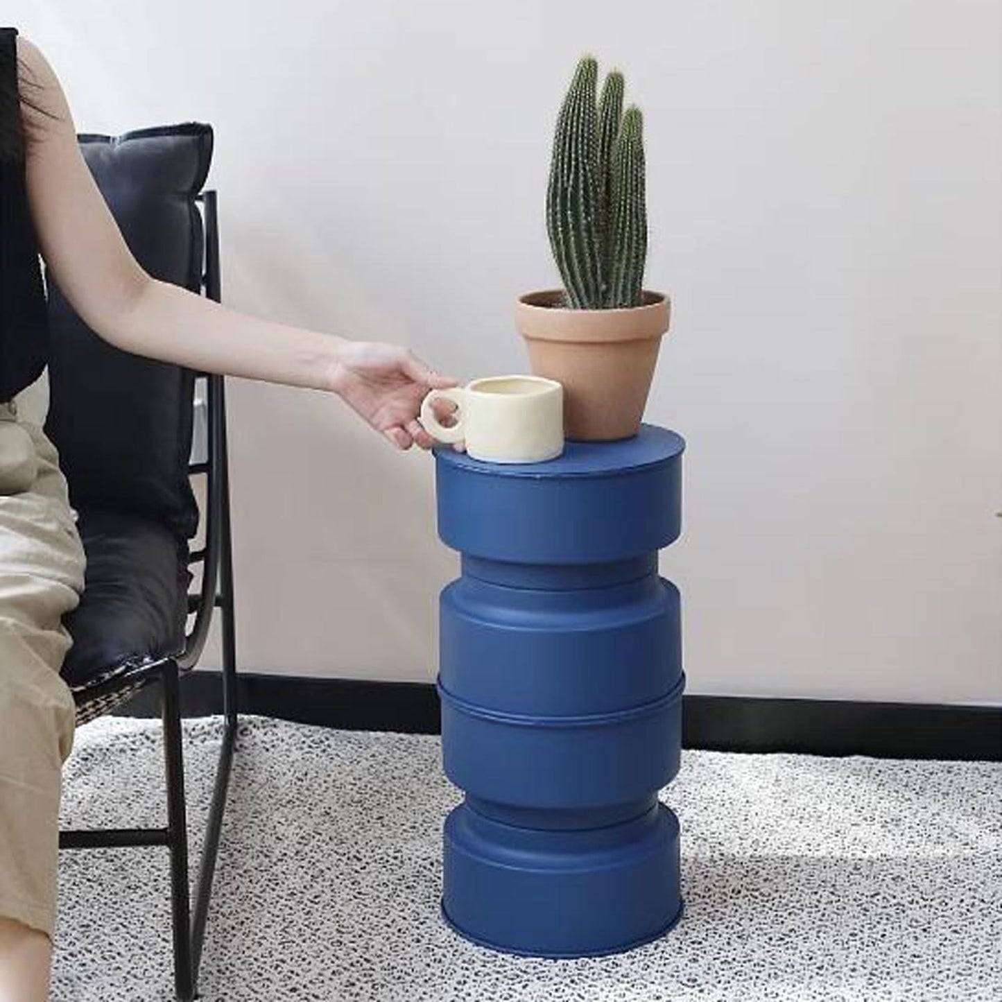 HEXEH Side Table Small Side Table Plant Stand Indoor, Metal Plant Stand Table for Flower Pots, Coffee Table Plant Holder, Modern Home Decor Small Round Side End Table Snack Table Coffee Table