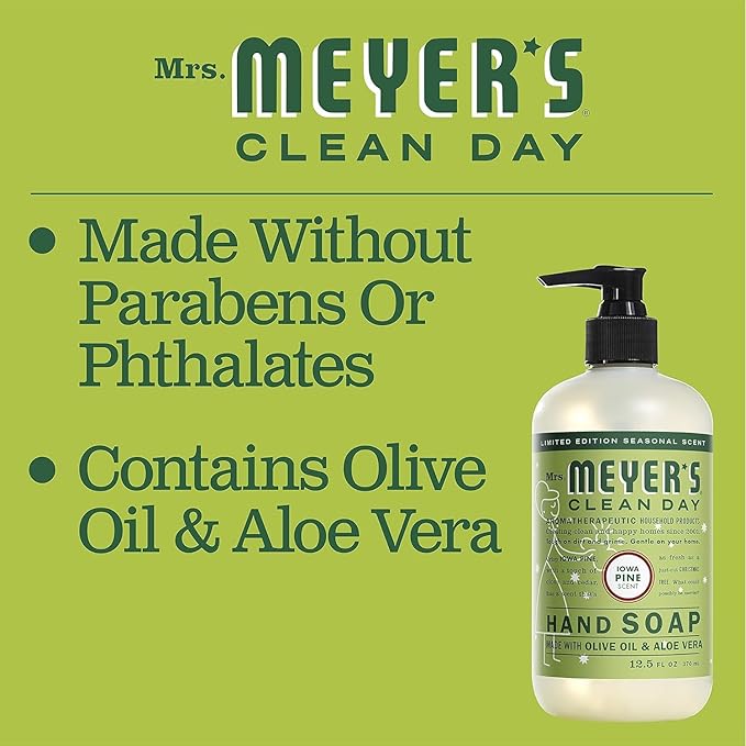 MRS. MEYER'S CLEAN DAY Hand Soap, Made with Essential Oils, Limited Edition Iowa Pine, 12.5 Fl. Oz - Pack of 3