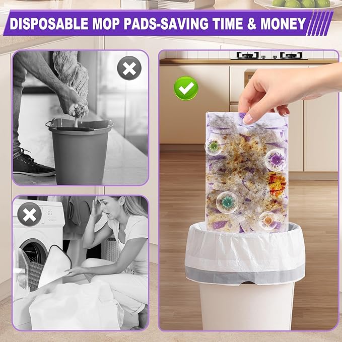 Mop Pads for Swiffer Powermop - 10 Pack Wet Dry Disposable Refills for Hardwood Floor Cleaning - Mopping Replacement for Tile Wood Multi-Surface Floors - Sweeping Cloths for Home Kichen