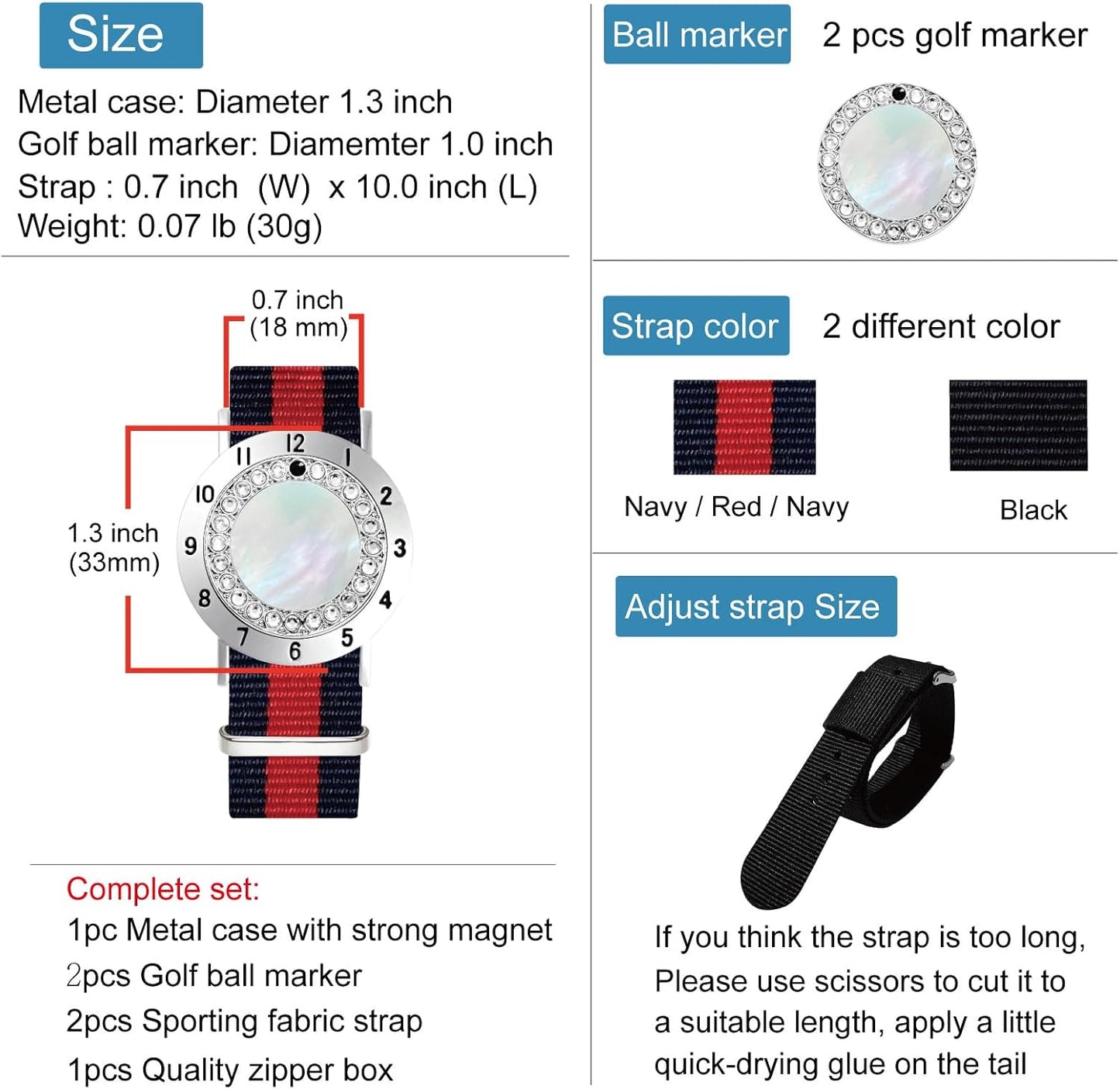 Golf Ball Marker with Golf Stroke Counter Bracelet, Pearl Crystal Ball Marker, Golf Accessories, Golf Gifts, Golf Counters for Women