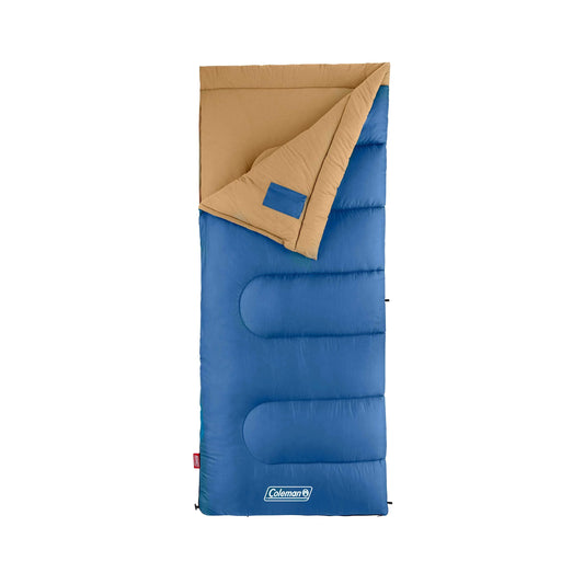 Coleman Brazos 20/30°F Adult Cool-Weather Sleeping Bag with No-Snag Zipper & Stuff Sack, Machine Washable