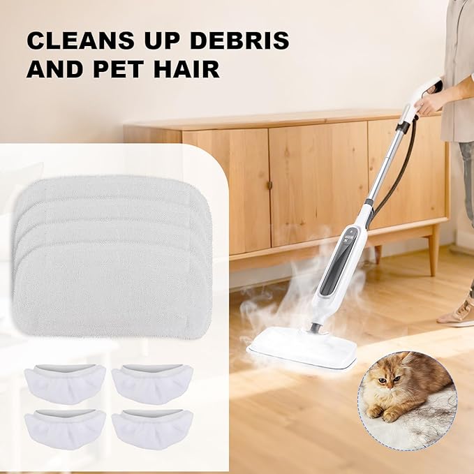 GreeSuit Microfiber Steam Mop Pads Compatible with Rvwsx & KGHKGH & Sprobil Steam Mop, Washable & Reusable Microfiber Steam Mop Cloth for All Types of Surfaces