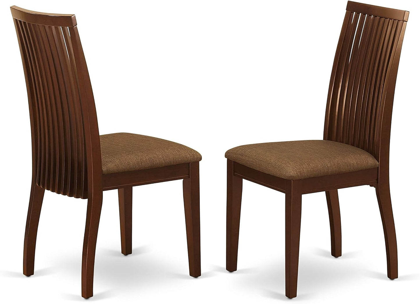 East West Furniture CAIP6-MAH-C 6 Piece Modern Dining Table Set Contains a Rectangle Wooden Table and 4 Linen Fabric Upholstered Chairs with a Bench, 36x60 Inch, Mahogany