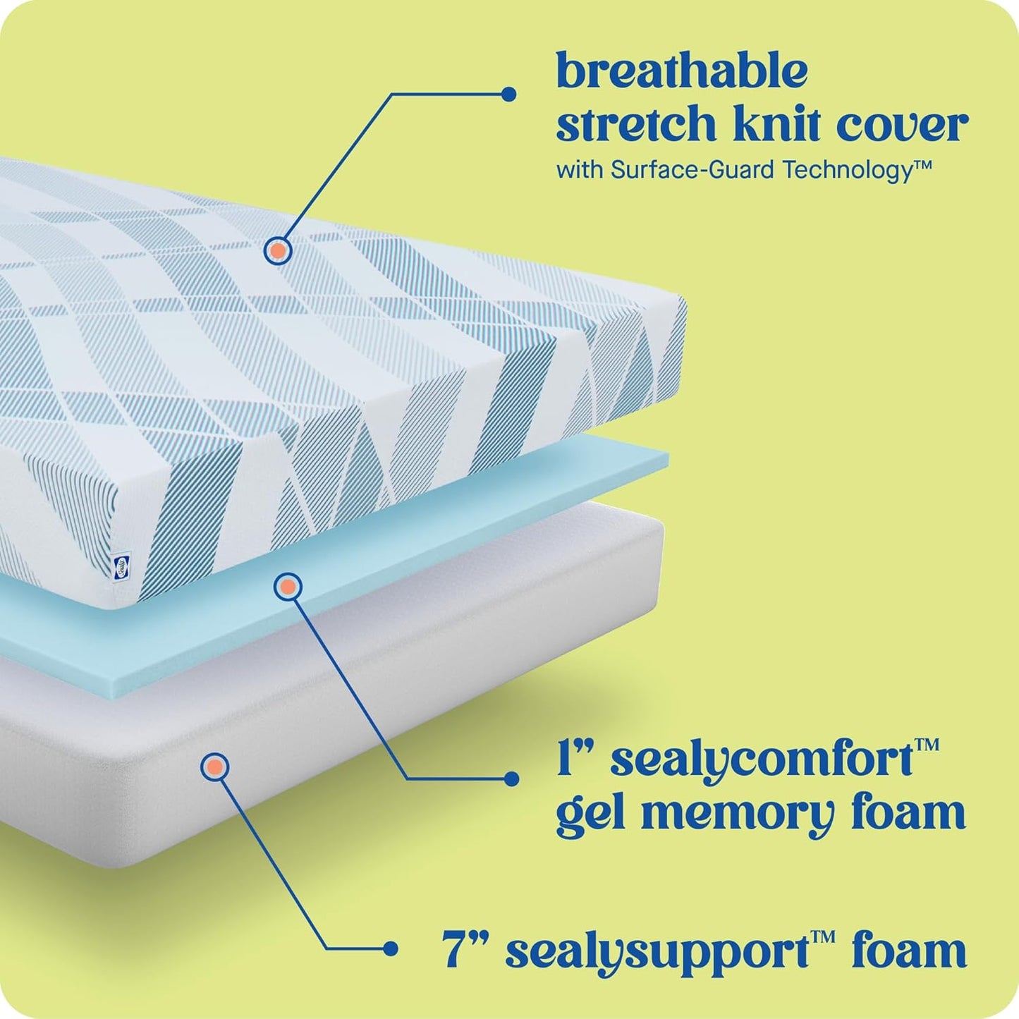 Sealy Dreamlife 8” Foam Mattress-in-a-Box, California King, SealyComfort Gel Memory Foam, Surface-Guard Technology, Breathable Comfort