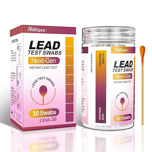 AAwipes Lead Test Kit 30 Swabs Enhanced Lead Testing Formulation at Home Lead Paint Test Kit Testing for Dishes Paint Cups Ceramics and All Surfaces - Quick Results in 30s Lead Detector (30)