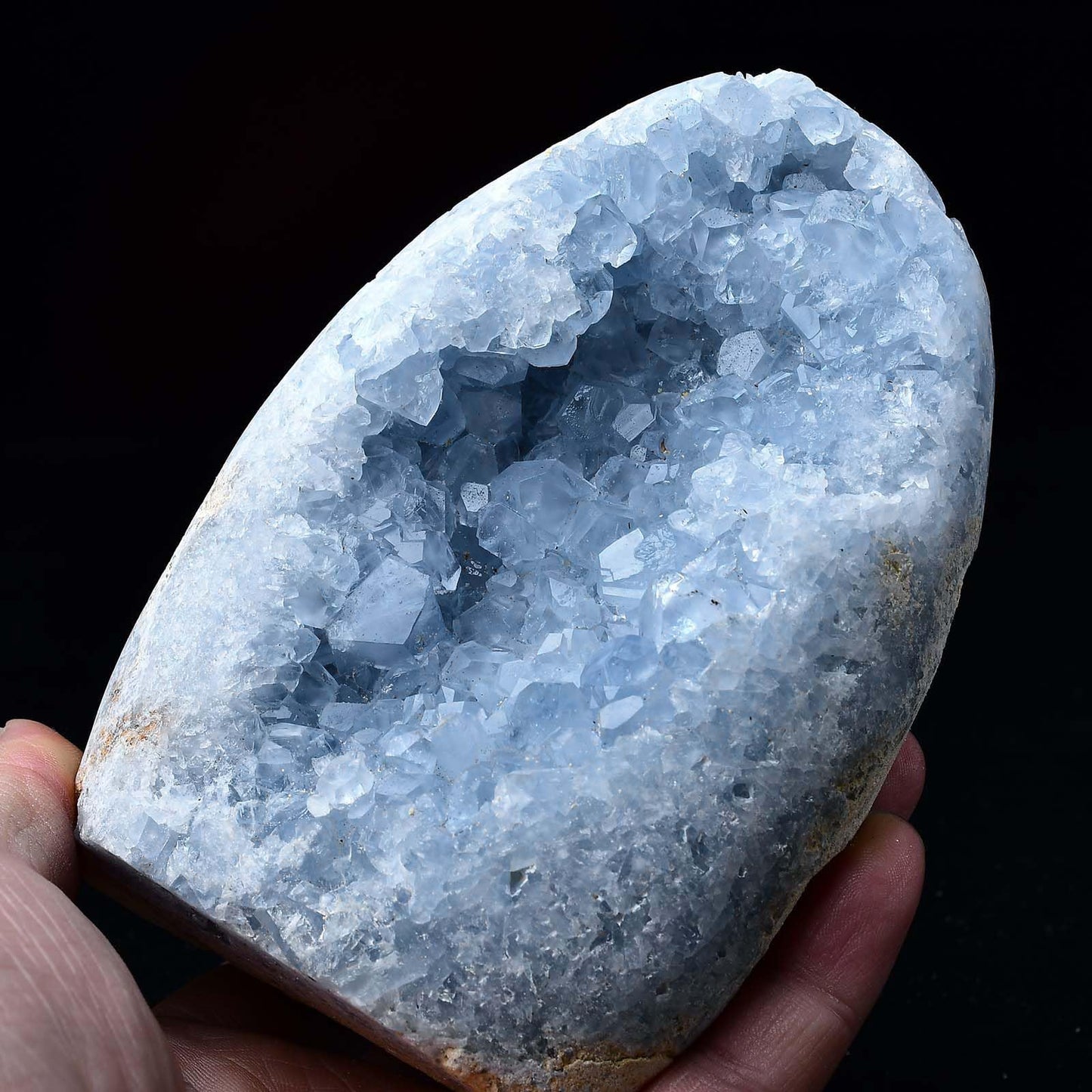FZBHRO Natural Blue Celestite Cluster Geode Healing Crystal Stone Collection Mineral Specimen Home Office Decor Meditation Gifts 0.8-1.3 Pound