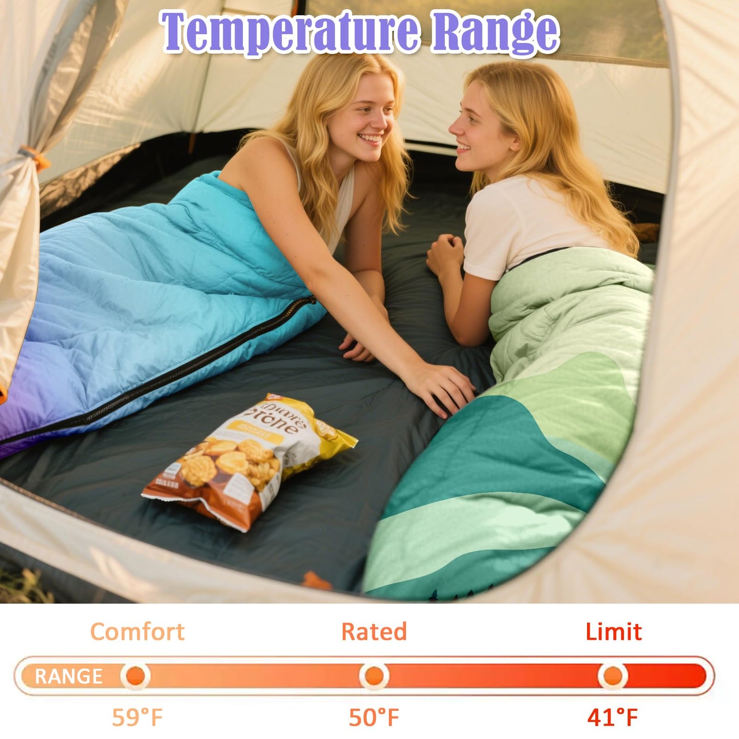 Ausletie Sleeping Bags for Adults, 3 Seasons Cold Warm Weather Waterproof Lightweight Camping Sleeping Bags for Men and Women,Camping Outdoor Travel
