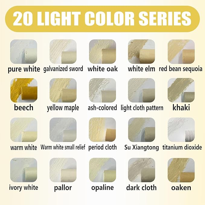 Wood Filler Sticks, 20 Colors Wood Repair Wax Crayons Furniture Markers Touch Up Kit for Repairing Scratches, Dents, Cracks, Holes in Wooden Floors and Furniture, Light Color Series