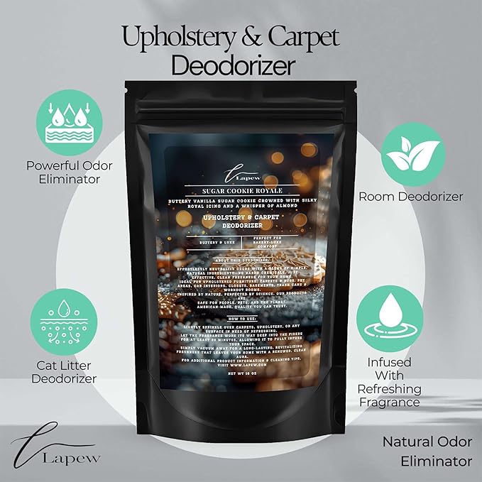 Sugar Cookie Royale Carpet Freshener Powder 16 oz | Powerful Odor Eliminator for Home | Upholstery Deodorizer | Carpet Deodorizer | Cat Litter Box