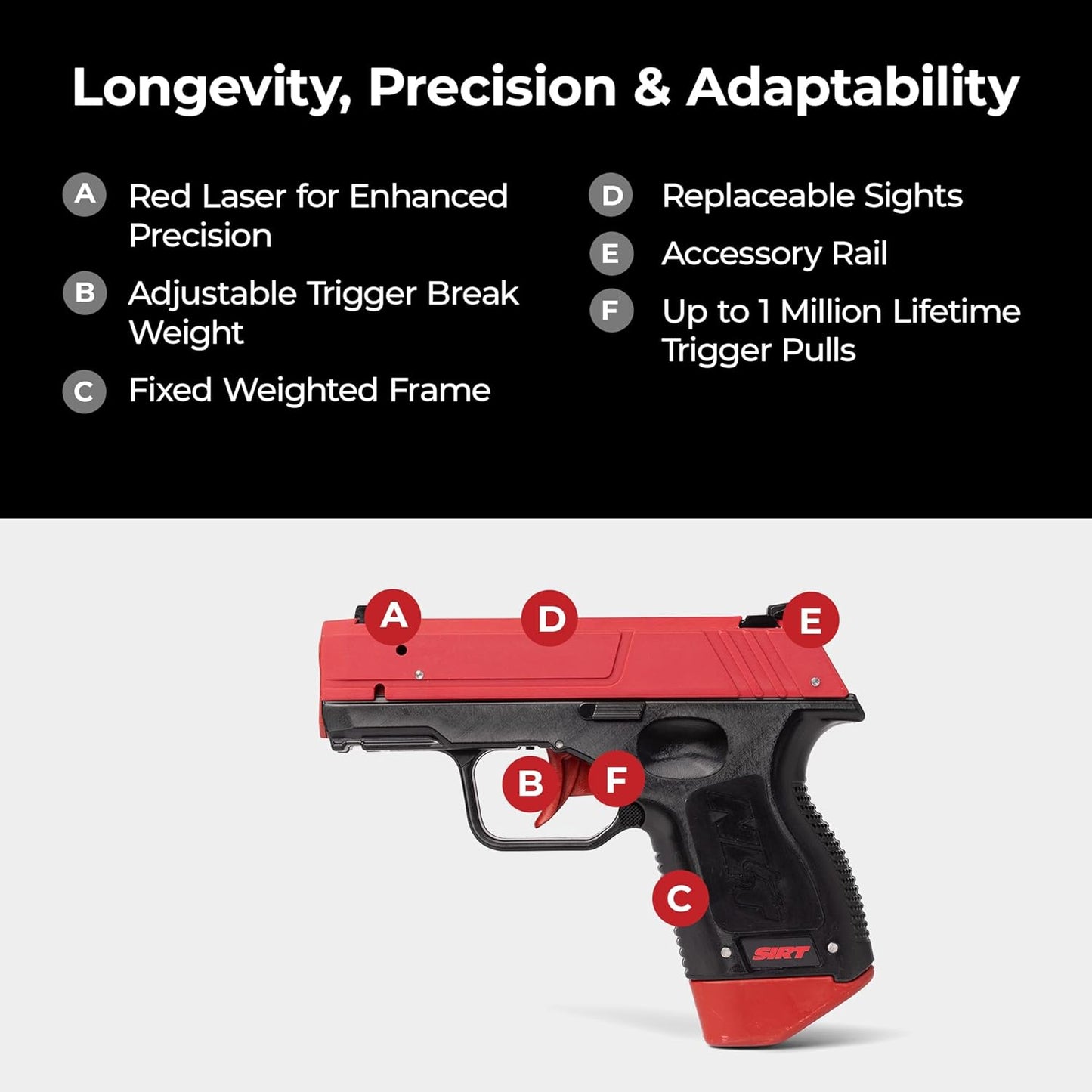 Strikeman X SIRT Dry-Fire Laser Training Pistol – Great for Indoor Target Shooting Practice, Includes Access to Strikeman App (no Subscription Required) – Made in The USA