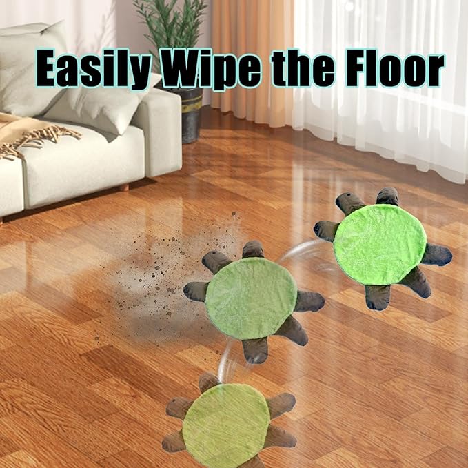 Floor Cleaning Mop, Double-Sided Washable Reusable, Turtle Foot Floor Cleaning Mop, for Housewife Elderly Women Adults Busy Parents Kitchen Bathroom Living Room Bedroom