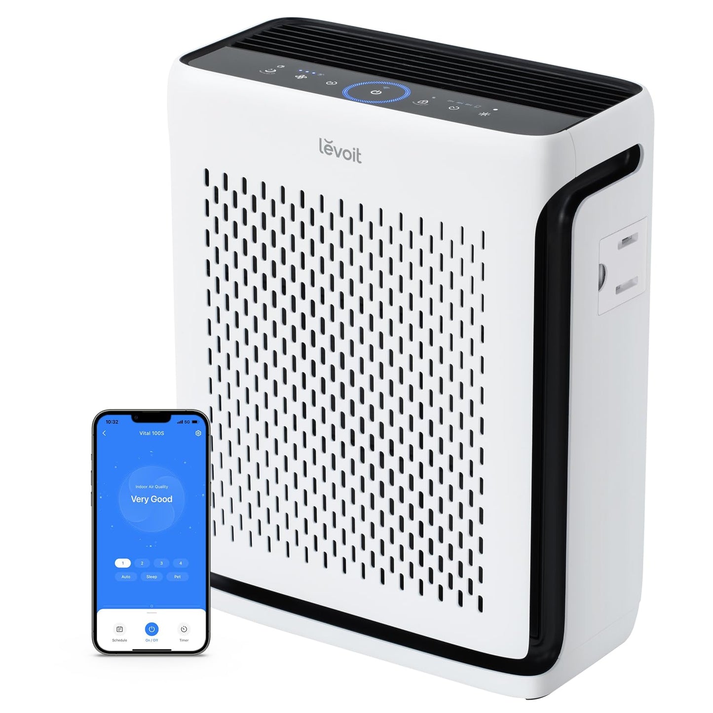 LEVOIT Air Purifier for Home Large Room Up to 1073Ft with Air Quality Monitor, AHAM VERIFIDE, Smart WiFi, Washable Pre-Filter, H