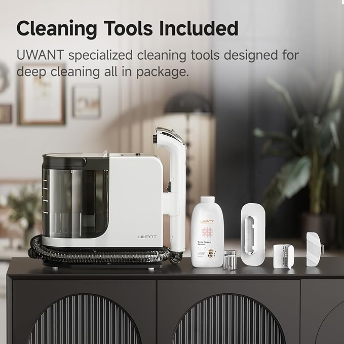 uwant Carpet Cleaner Machine 18Kpa Powerful Suction Upholstery Cleaner for Pet, Portable Carpet Cleaner with Cleaning&Self-Cleaning Tools for Car, Couch, Rug, Sofa, Furniture