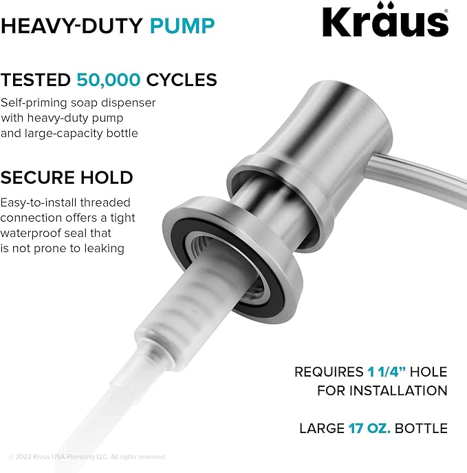 KRAUS Kitchen Soap and Lotion Dispenser in Brushed Brass, KSD-54BB