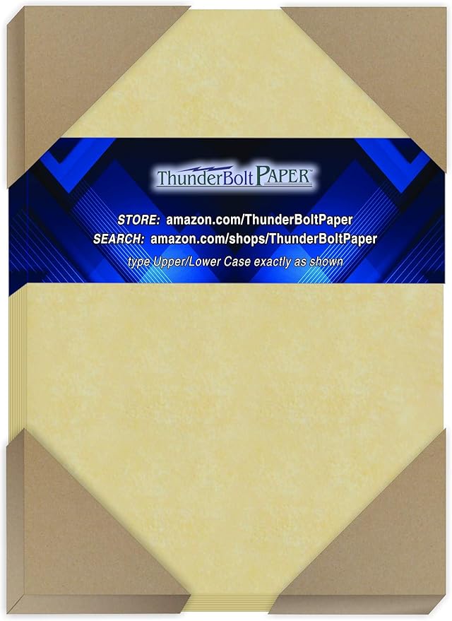 200 Gold Parchment 65lb Cover Weight Paper - 5.5" X 8.5" (5.5X8.5 Inches) Half Letter | Satement Size - Printable Cardstock Colored Sheets Old Parchment Semblance