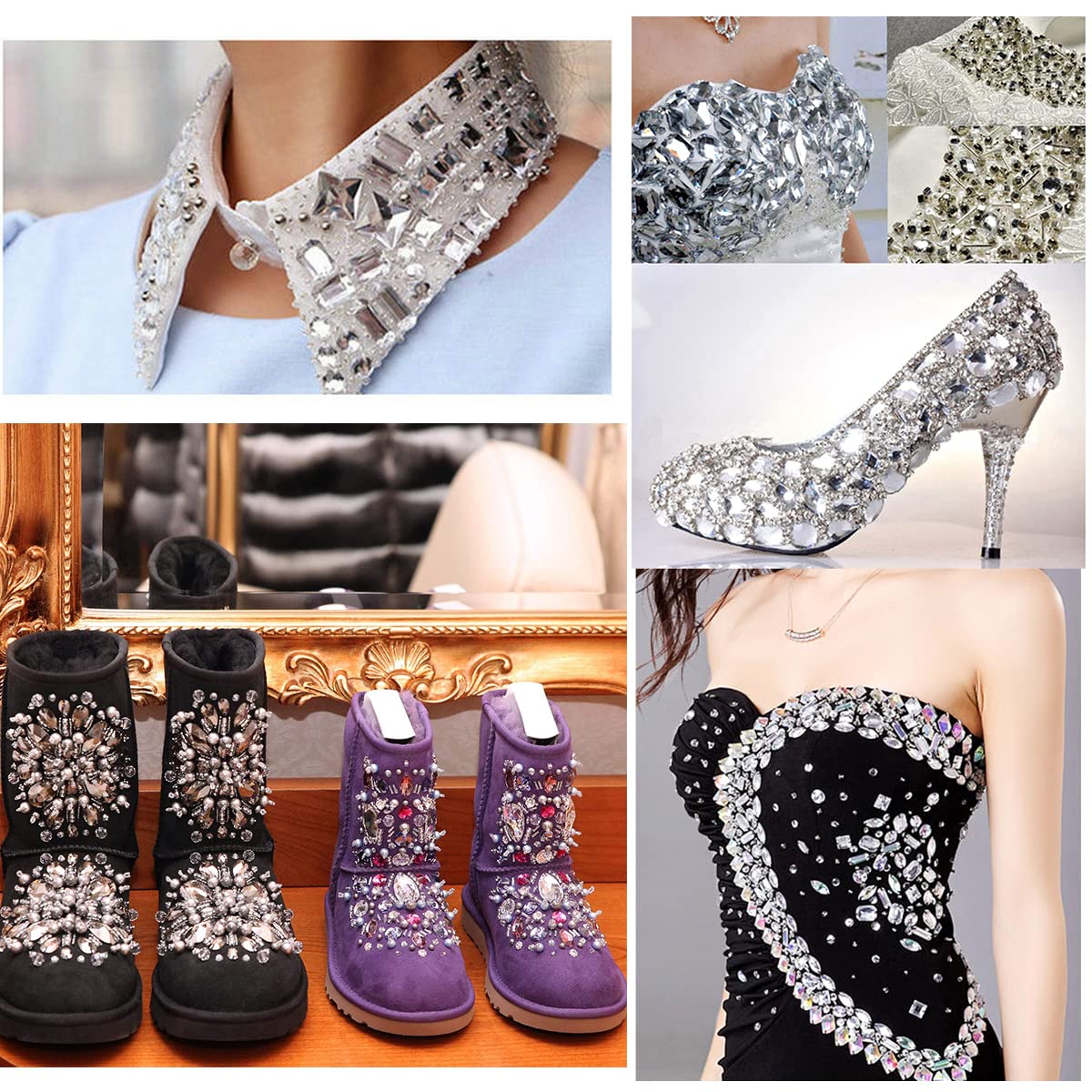 DONGZHOU Sew On Rhinestone Crystal Sewing Stone with Holes Navette Shape Sew On Beads Crystals Flatback Glass Rhinestone Gems Clothing Accessories for Costume, Clothes, Garments, DIY Crafts