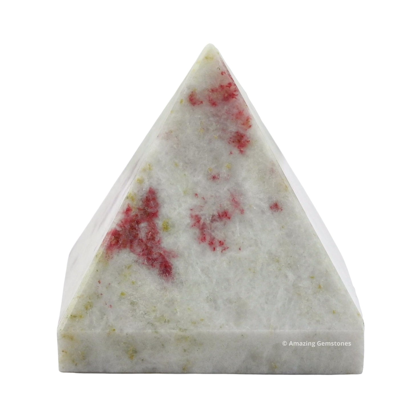 Amazing Gemstone Cinnabarite Pyramid Crystal Healing Stones - 1" Great Pyramid Figurine of Natural Stone Pyramid for Meditation, Reiki, Chakra Balancing and Crystal Pyramids Grid