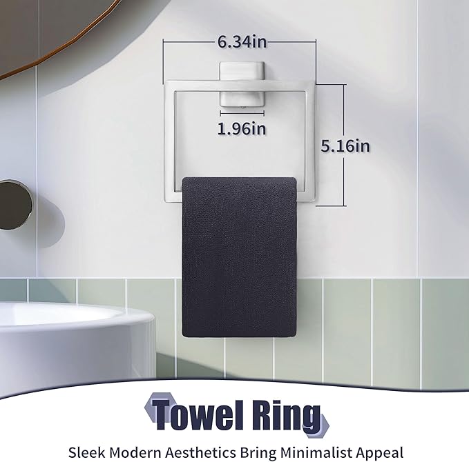 Bathroom Accessories Towel Bar Set: 10 Pieces Brushed Nickel Square Bathroom Hardware SUS304 Stainless Steel - Wall Mounted Towel Rack&Toilet Paper Holder&Towel Ring and Towel Hook