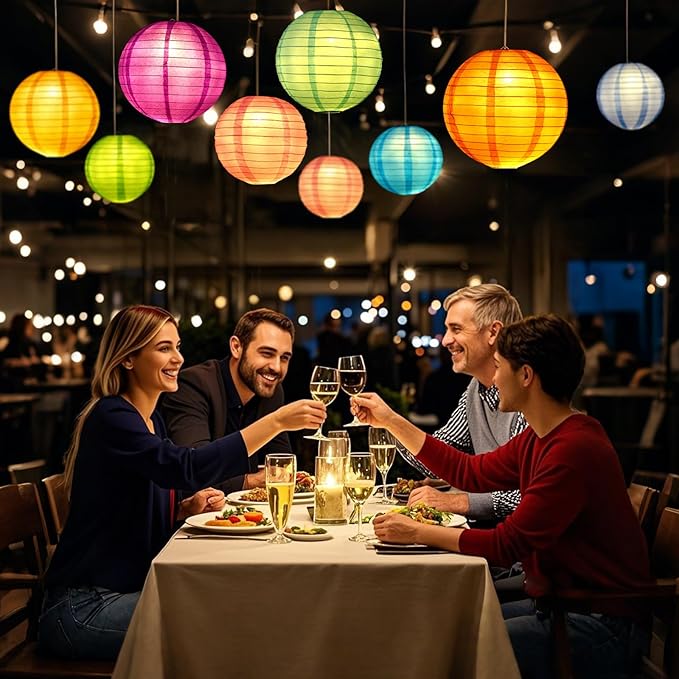 LIHAO 24PCS LED Balloon Lights Mini Battery Powered LED Party Lights Bulbs for Paper Lantern Balloon Pumpkin Wedding Halloween Christmas Party Decoration Centerpieces (Colorful)