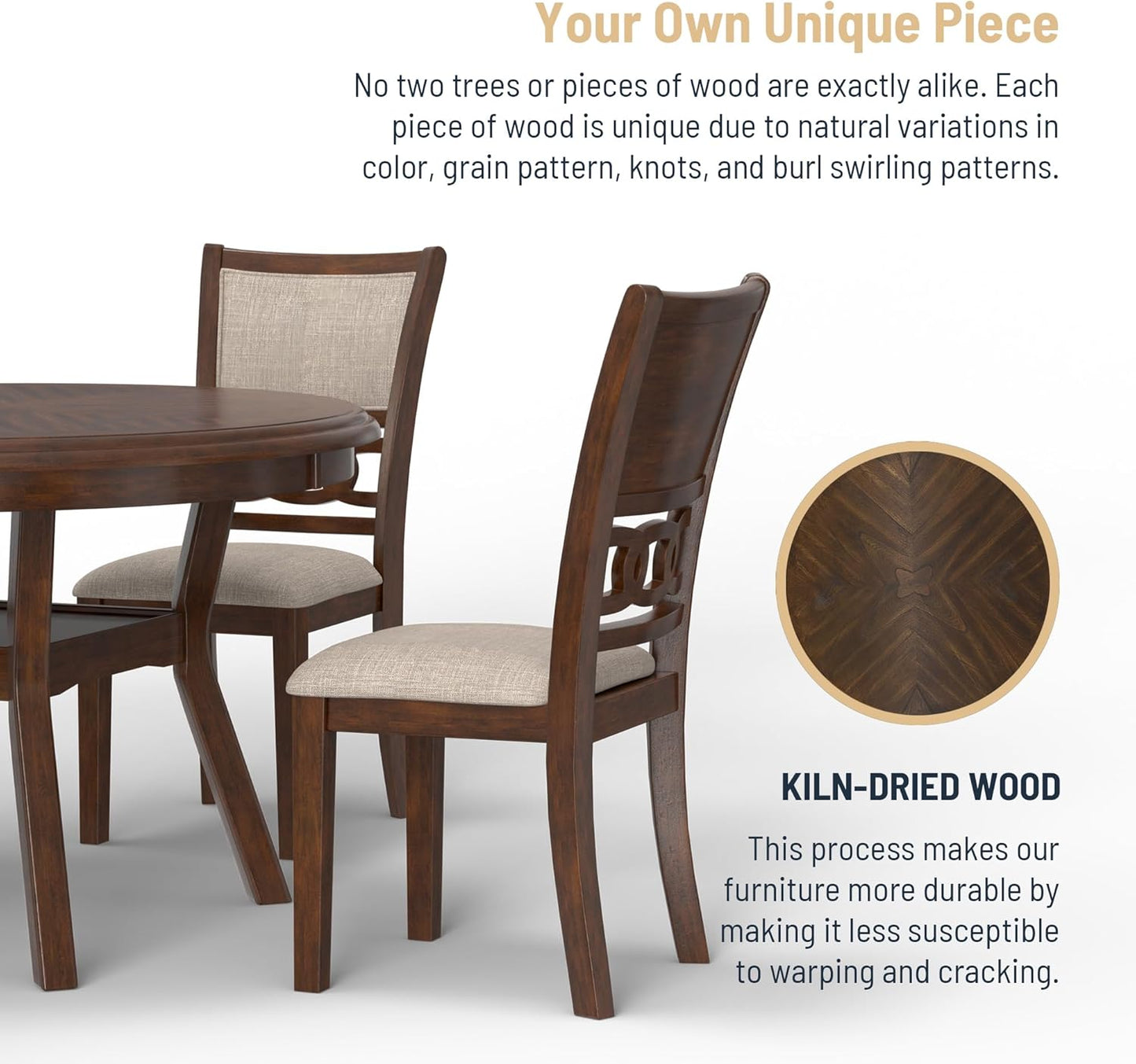 New Classic Furniture Gia 5-Piece Round Dining Set with 1 Dining Table and 4 Chairs, 47-Inch, Cherry