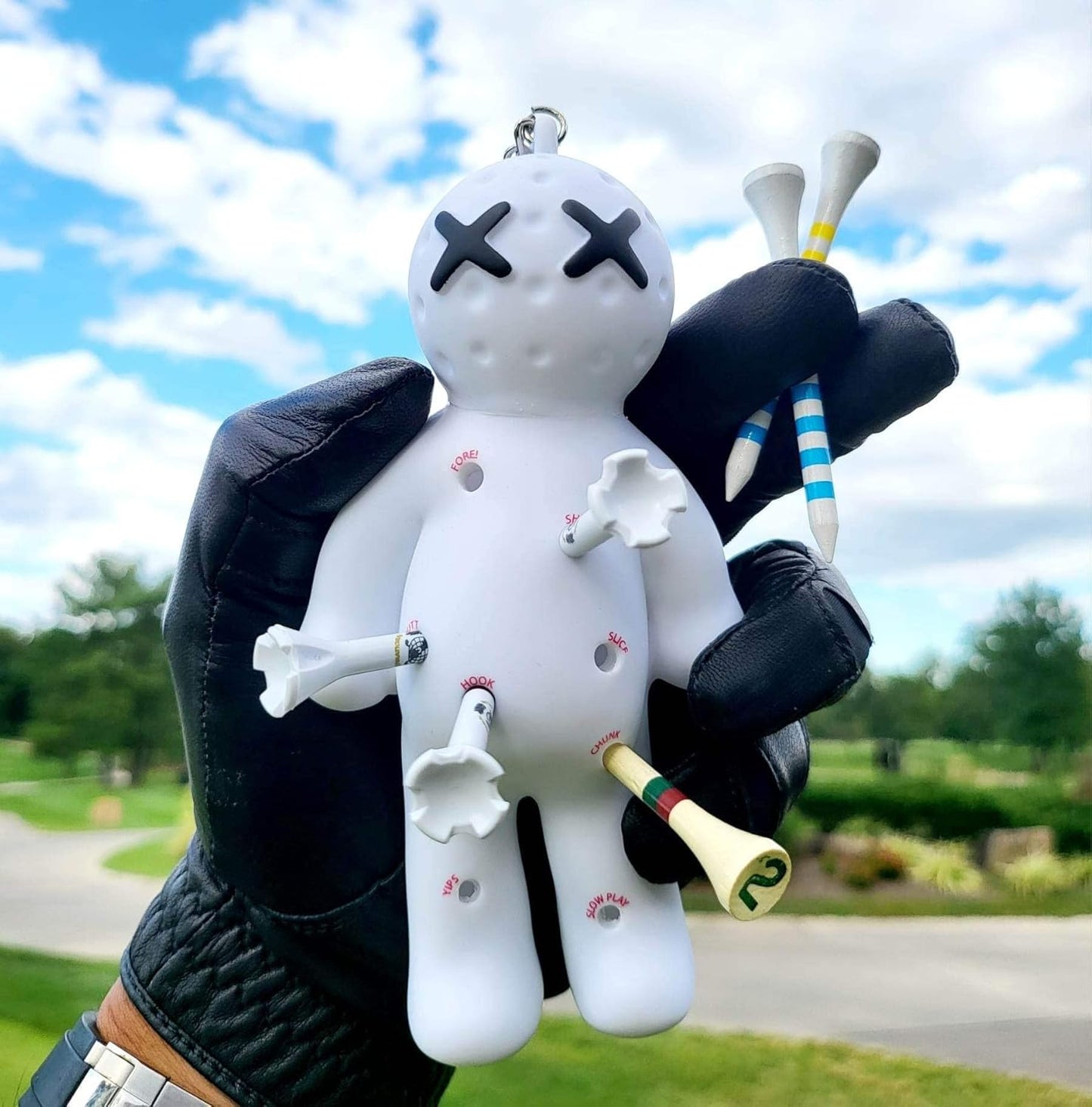 Ball Tee Holder | Novelty Keychain Accessory for Bag | Gifts for Men | Fits 3 1/4, 2 3/4, 1 1/2 Tees
