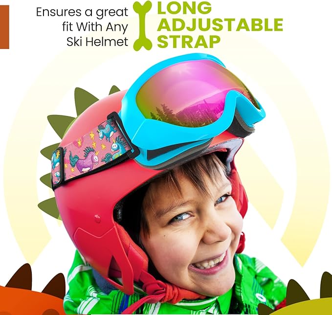 OutdoorMaster Kids Ski Goggles - Helmet Compatible Snow Goggles for Boys & Girls with 100% UV Protection