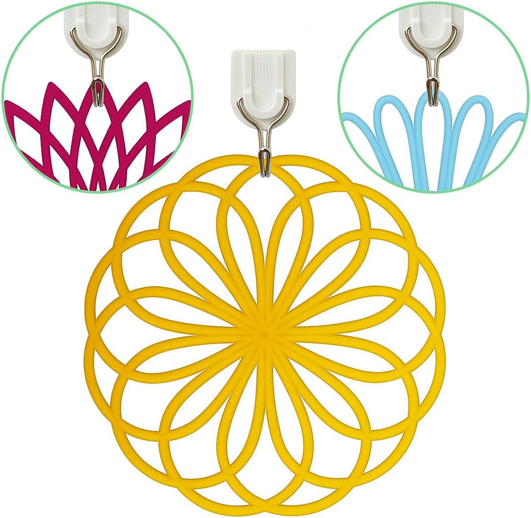 ME.FAN Silicone Trivet Mat - Kitchen Hot Pads for Pots & Dish - Insulated Teapot Trivet - Flexible, Durable, Non-Slip Large Coasters 3 Set Orange