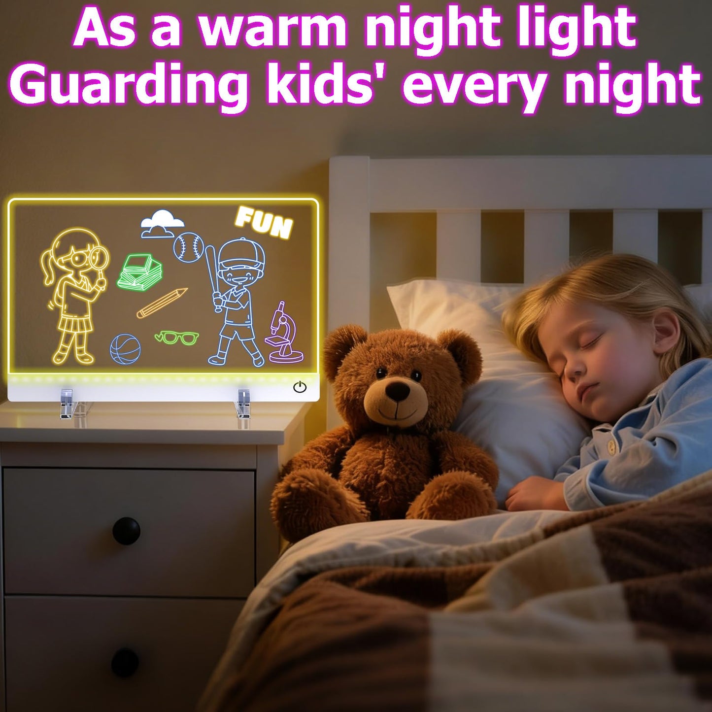 16.8-Inch Led Drawing Board for Kids: Rechargeable Lumiboard LED Drawing Tablet with 7 Colors&3 Dynamic Modes Dry Erase Boards Light Up Drawing Board Toys Birthday Gifts for Grandkids Girls Teens