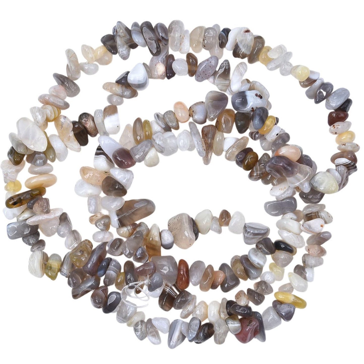 Natural Chip Stone Beads 450pcs Banded Agate Chips 5-8mm Genuine Real Irregular Healing Crystal Rocks Hole Drilled DIY Loose Gemstone Beads for Jewelry Making Bracelet Earrings Necklace Crafting