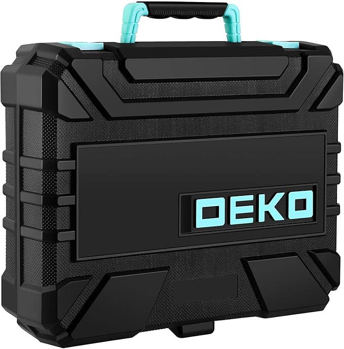 DEKOPRO 8V Cordless Drill Set: 126 Piece Tool Kit with Drill, Home Tool Set for Women, Turquoise