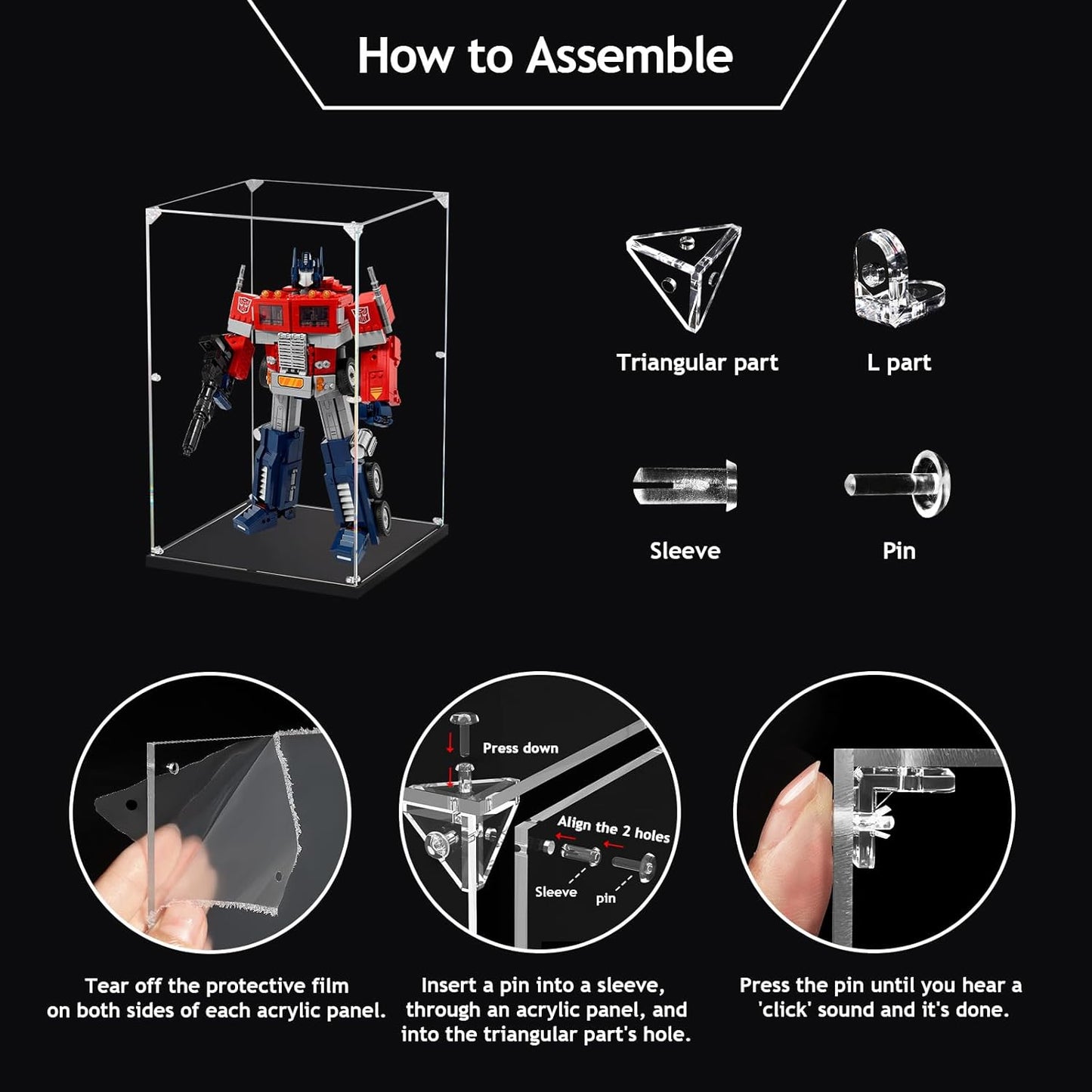 Clear Acrylic Display Case, Zimo momo Self-Assemble Showcase for Collectibles, Action Figures,Dolls, Toys - Alternative Glass Box for Commemorative Gifts(13.7x11.8x23.6 inch, 35x30x60 cm)