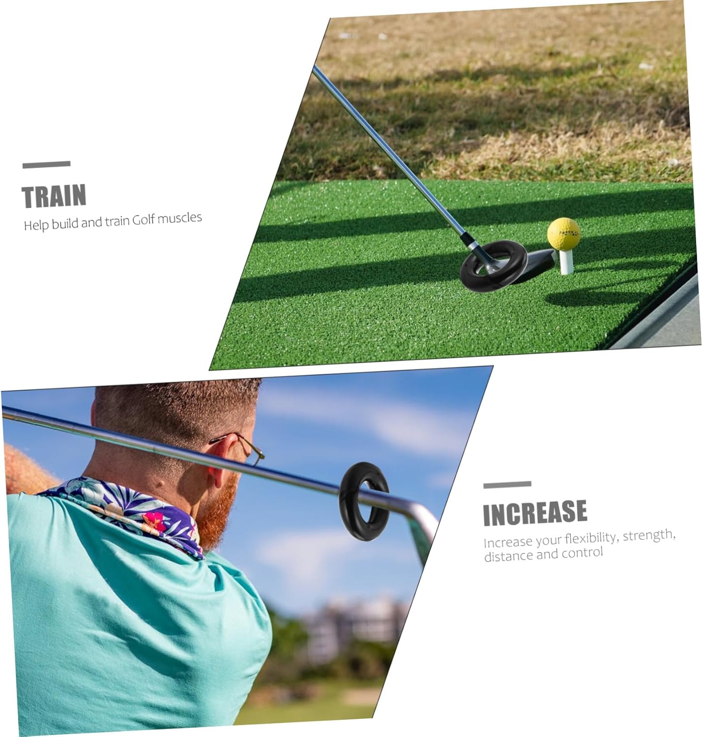 Golf Swing Weight Ring Training Aid Round Weighted Practice Tool for Improving Swing Mechanics and Muscle Warm-up Portable Black Golf Club Accessory