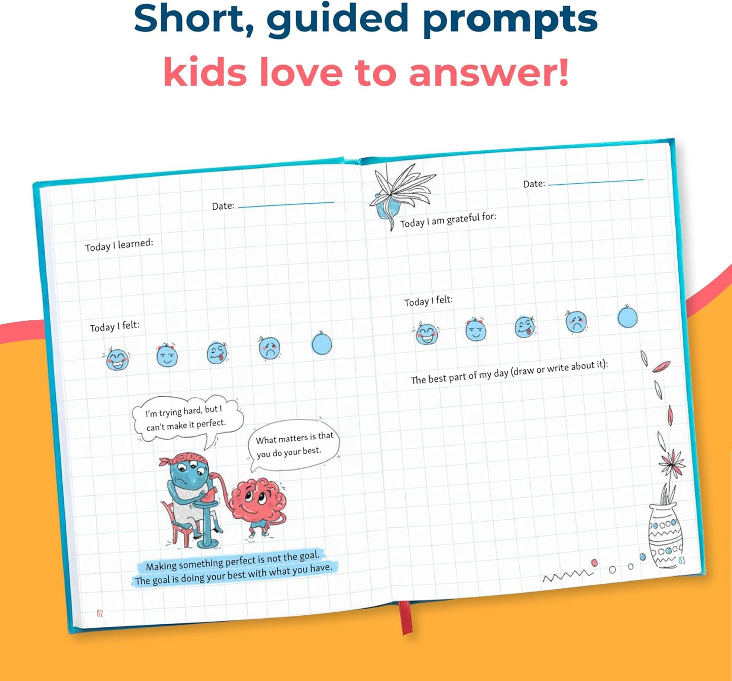 Big Life Journal - Daily Journal for Kids - A Growth Mindset Workbook for Children – Interactive Journal and Goal Planner for Kids – Daily Guided Journal for Children, Blue