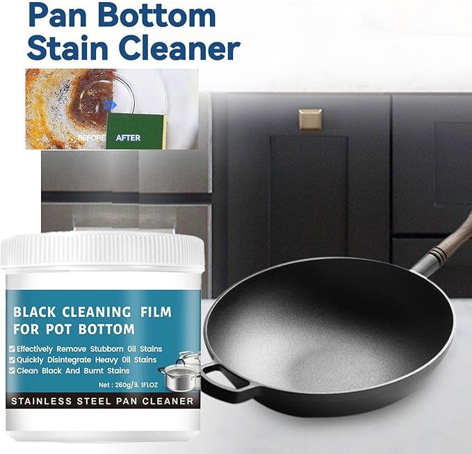 Powerful Burnt Residue Remover Paste for Cookware,Burnt-On Grease Remover,Grease Removers for Kitchen,Burnt Pans Cleaner,Removes Stubborn Stains On Stainless Steel,Cast Iron Pots