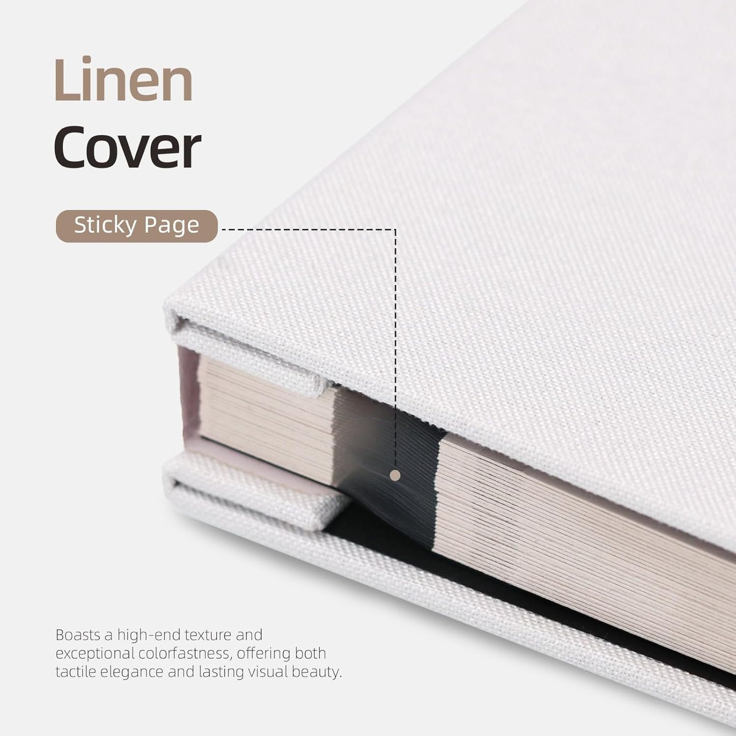 Vienrose Photo Album Self Adhesive 4x6 5x7 3x5 8x10 Scrapbook Album DIY Scrap Book with A Metallic Pen (11"x10.6" 60 Pages, White)
