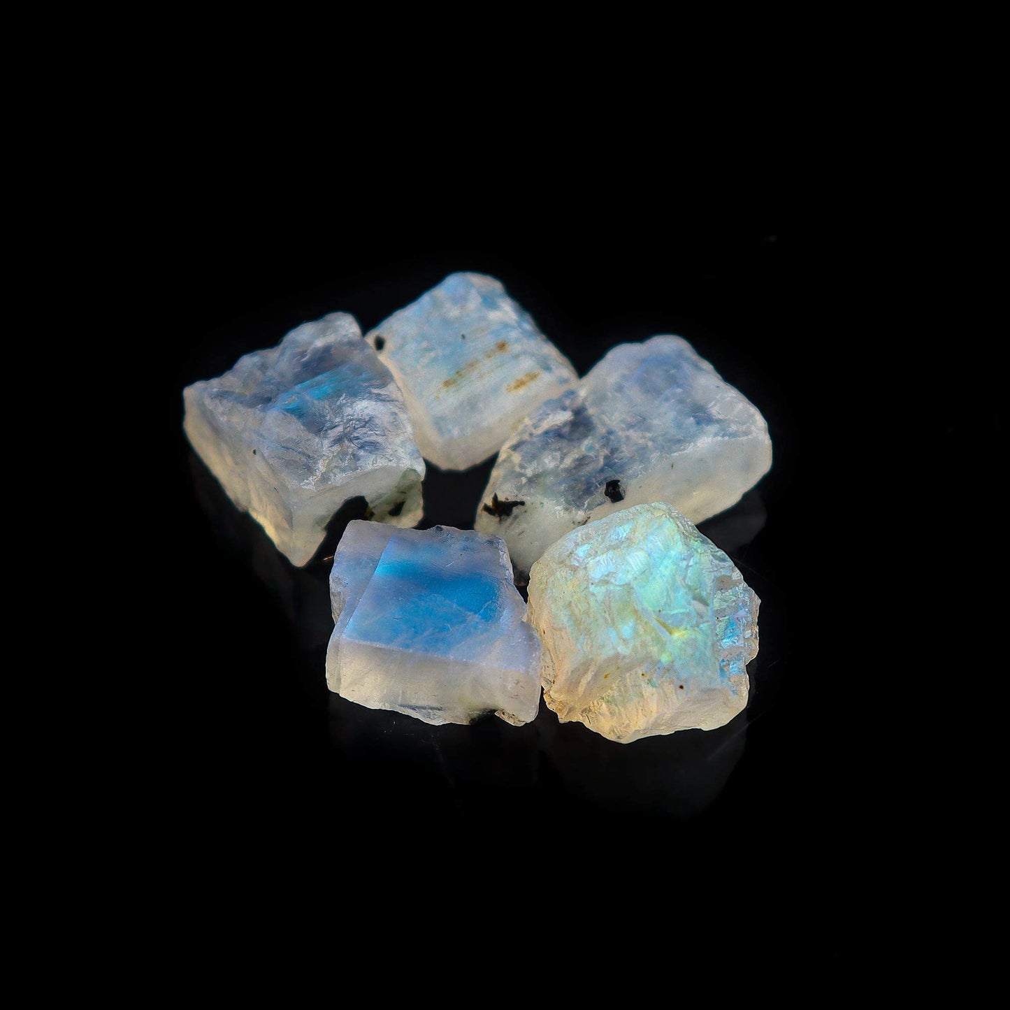 50carats Real Raw Blue Moonstone Gemstone, Rough Crystals, DIY Jewelry Making, Wire Wrapping, Chakra Healing Crystals, Loose Stones, Wholesale Lot, June Birthstone, Natural Rainbow Moonstone Pack