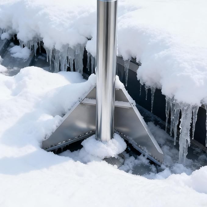Snow Splitter for Chimneys. Lifetime Protection for 8-14" Wood Stove Chimneys.for Protection Stack Pipes and Chimneys